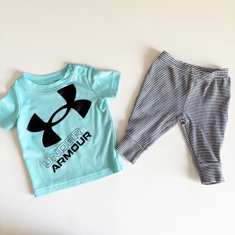 Baby Boys Bundle Lot (10) Under Armour Carters Space Dino Baseball Clothes 0-3M‎